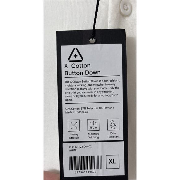 NWT Western Rise X Cotton Button Down Shirt Mens Large White Stretch Long Sleeve - Picture 10 of 12